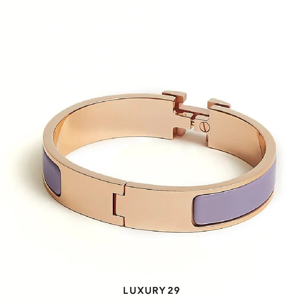 Hermes Clic H bracelet Rose gold plated PM Lilas HERMES