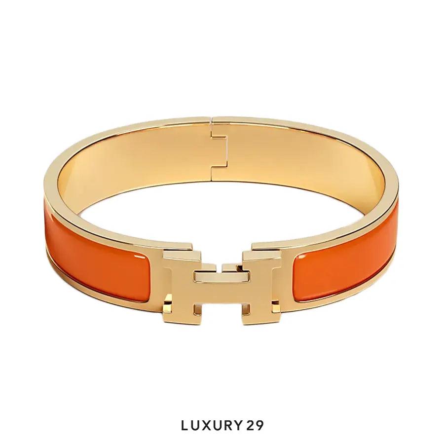 Hermes Clic H bracelet gold plated PM orange fruite