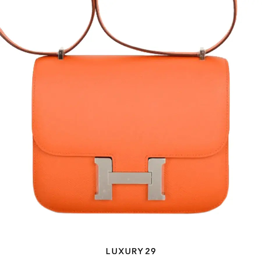 Hermes Constance 18 Mini Orange Togo Palladium Hardware