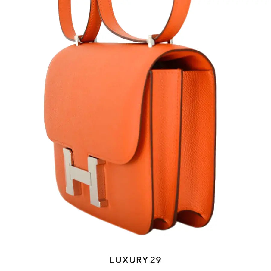 Hermes Constance 18 Mini Orange Togo Palladium Hardware HERMES