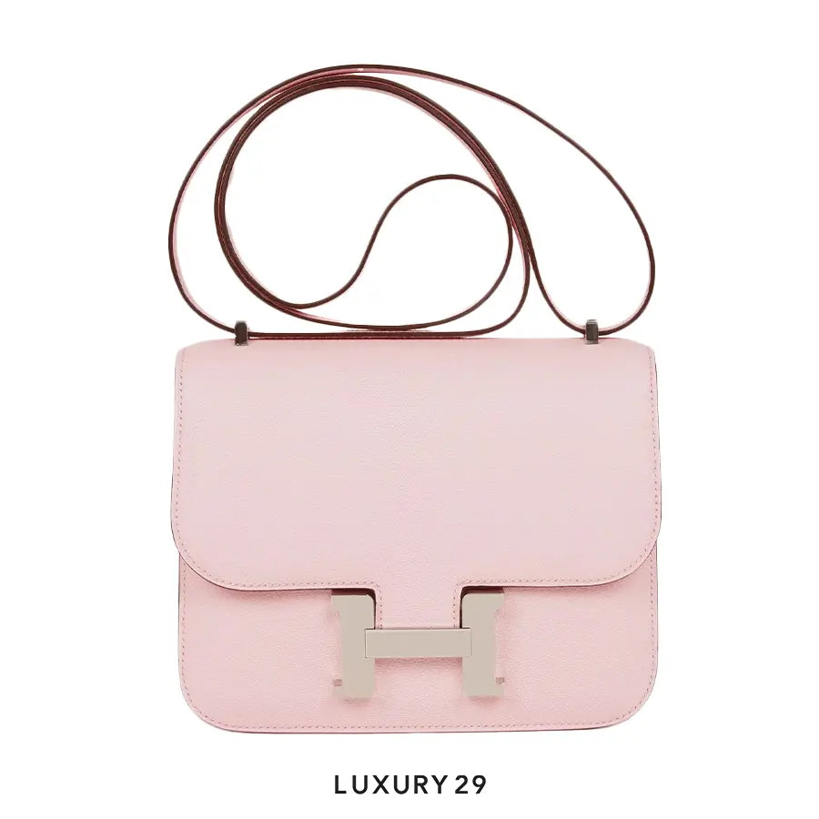 Hermes Constance 18 Rose Sakura Chevre Palladium Hardware