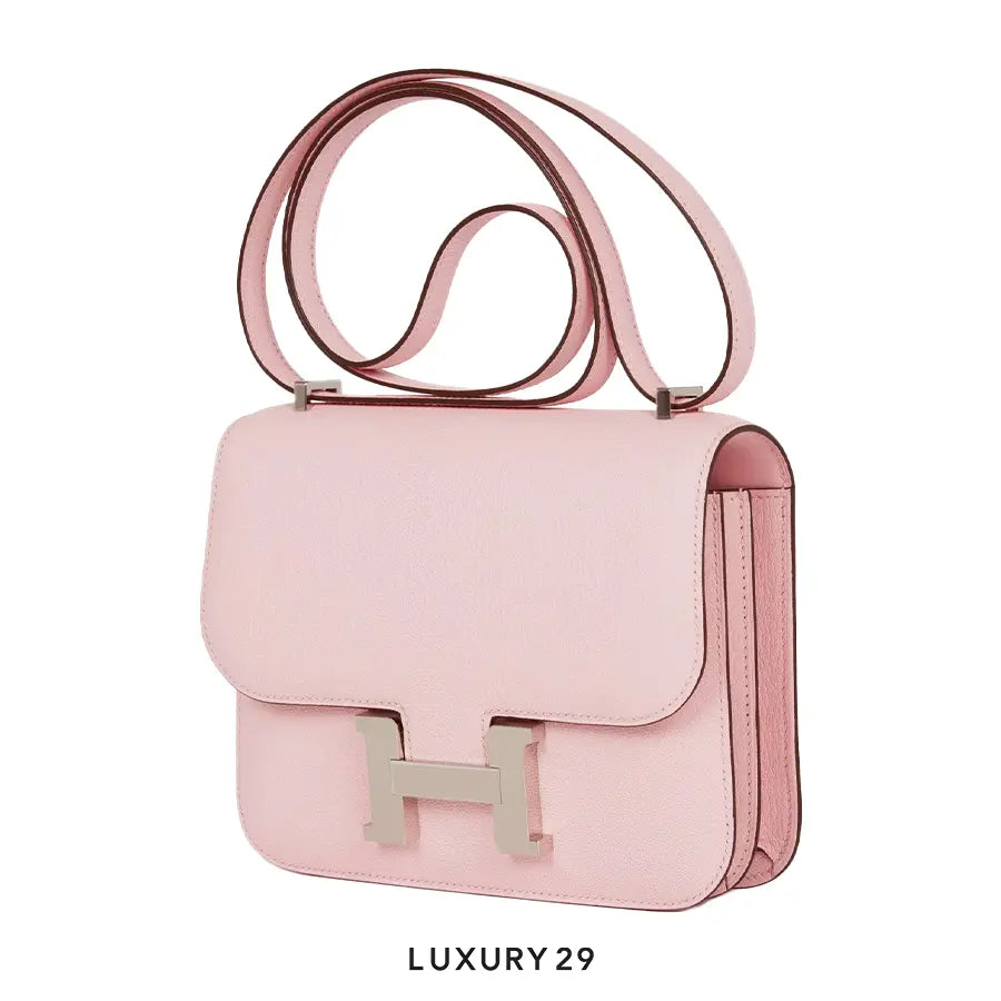 Hermes Constance 18 Rose Sakura Chevre Palladium Hardware HERMES