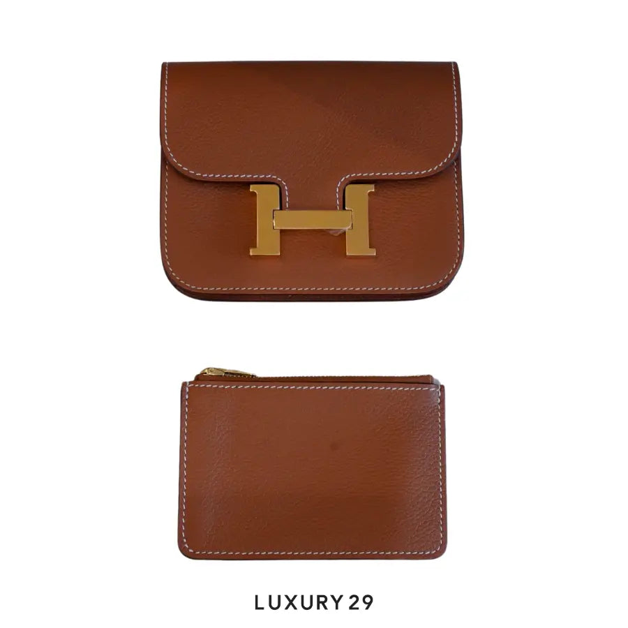 Hermes Constance Slim Compact Veau Evercolor Gold HERMES