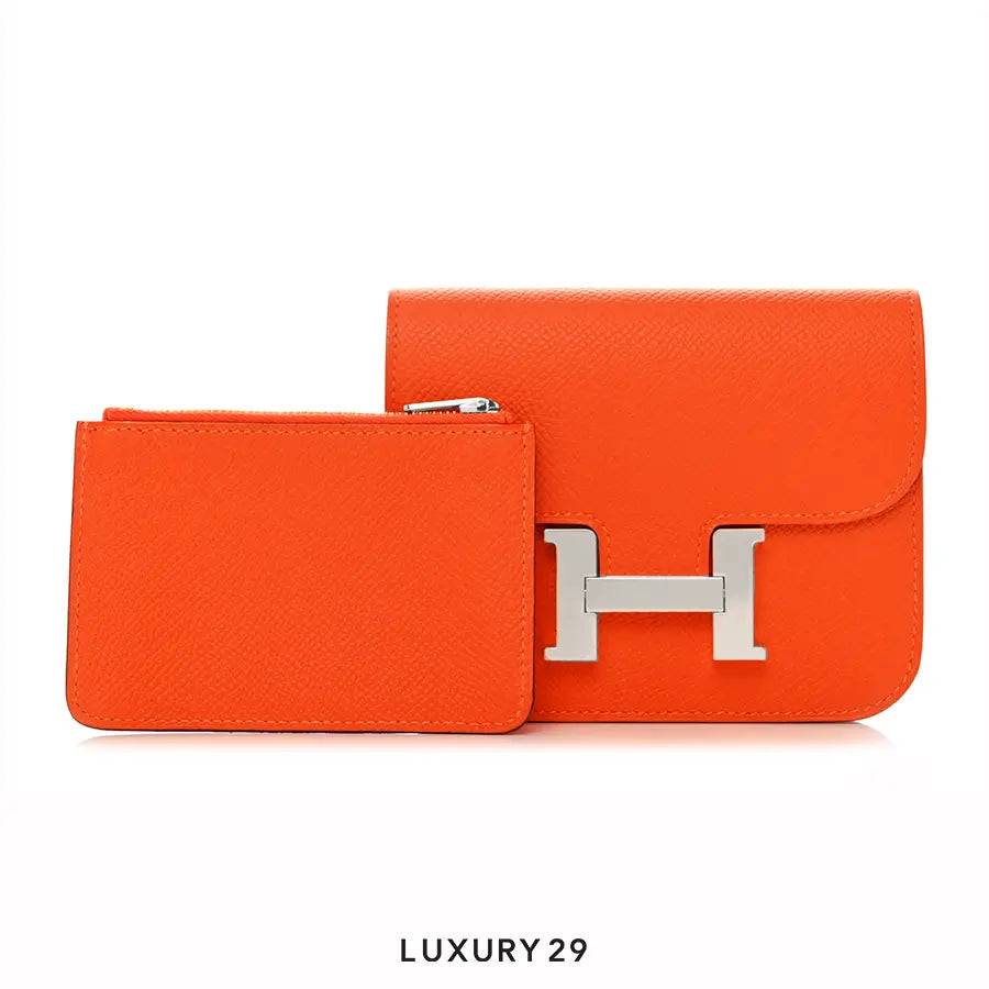 Hermes Evercolor Constance Slim Wallet Blush