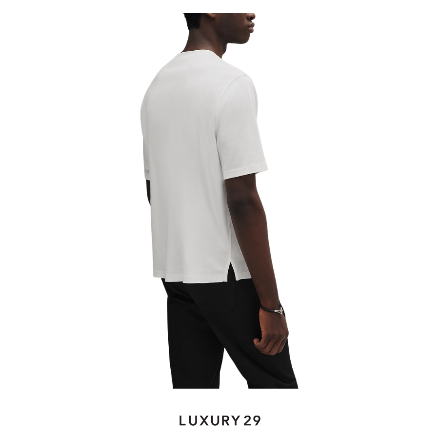 Hermes "H'Cheval" t-shirt with leather detail Blanc HERMES