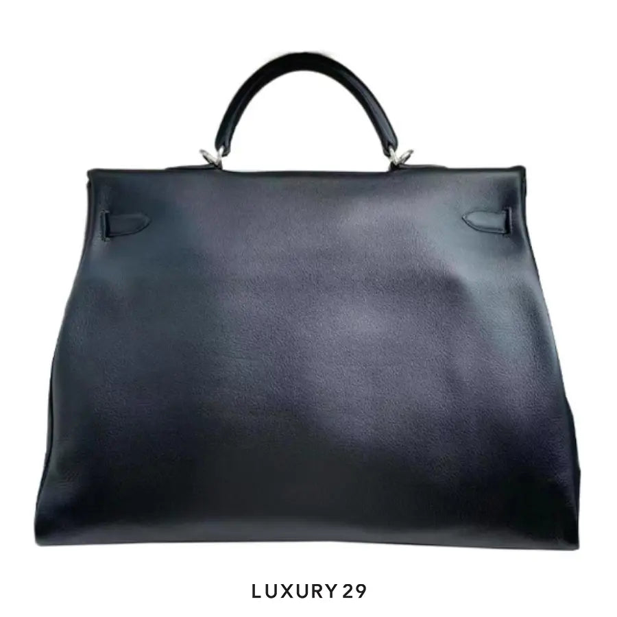 Hermes Kelly Relax Voyage 50 Taurillon Novillo Noir Palladium Hardware / B Stamp (2023) HERMES