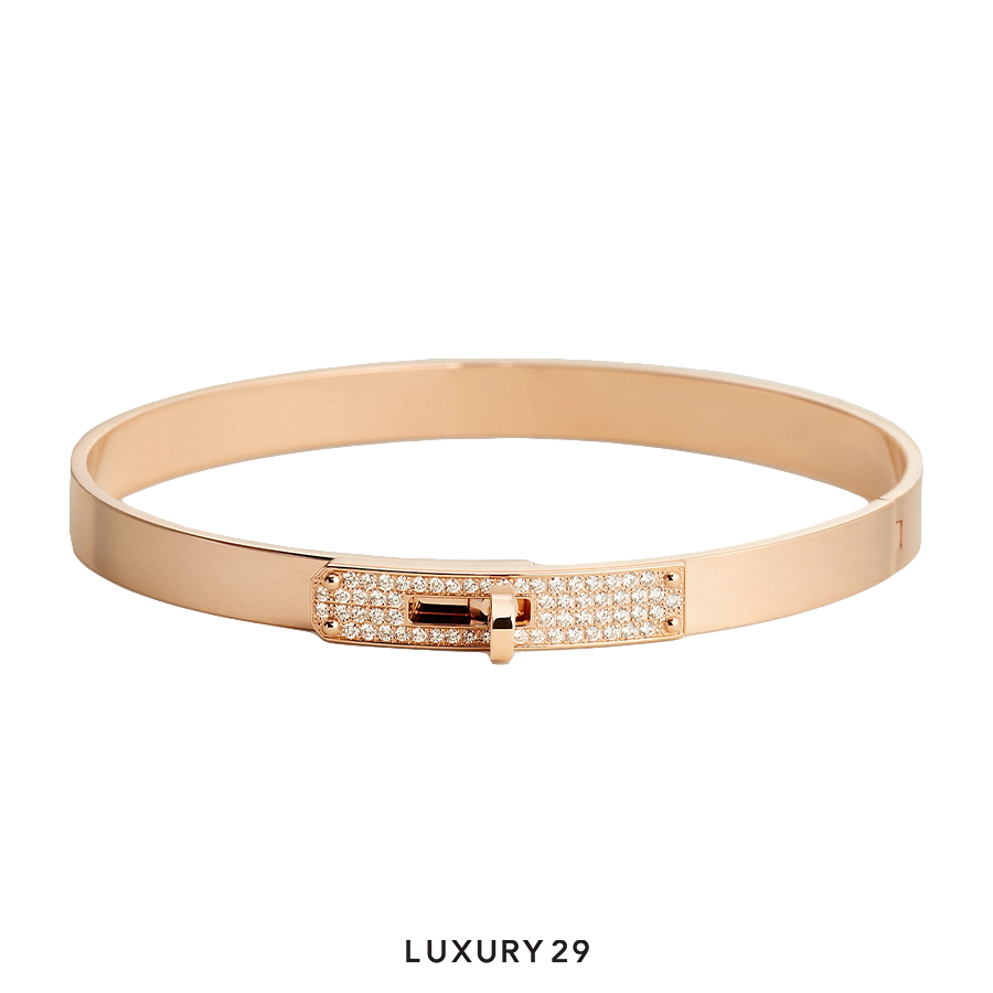 Hermes Kelly bracelet, small model Rose gold HERMES Luxury29