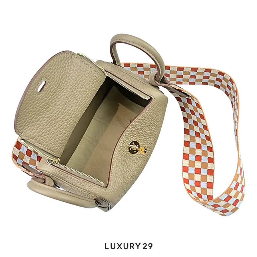 Hermes Lindy Mini Taurillon Clemence/Sangle Maxi Ouadril Etoupe HERMES