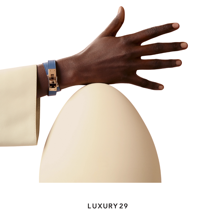 Hermes Mini Kelly Double Tour bracelet Bleu Tie HERMES Luxury29