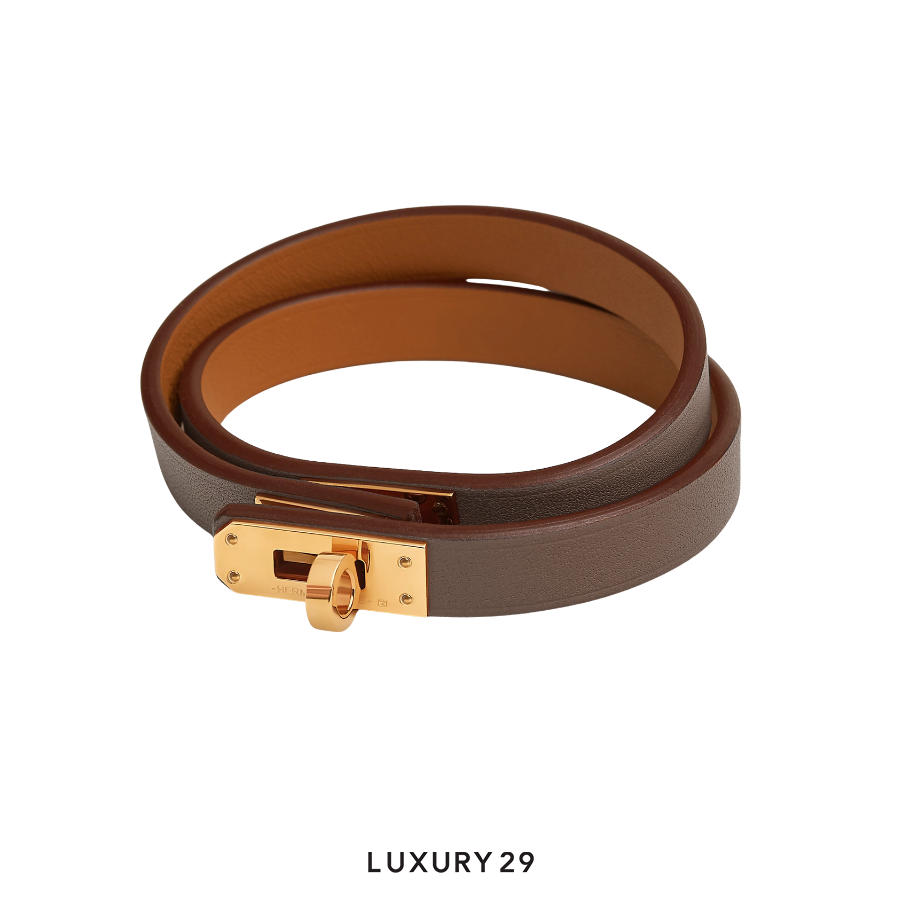 Hermes Mini Kelly Double Tour bracelet Etoupe HERMES