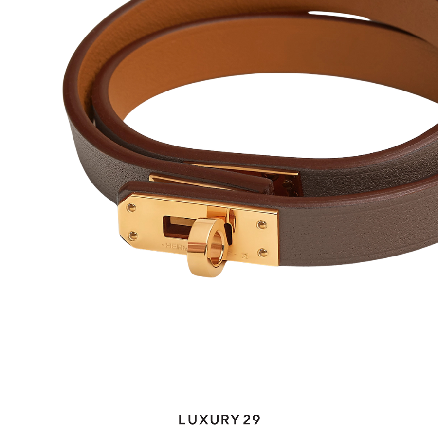 Hermes Mini Kelly Double Tour bracelet Etoupe HERMES