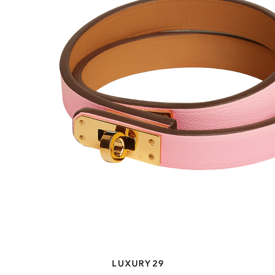Hermes Mini Kelly Double Tour bracelet Rose Sakura HERMES