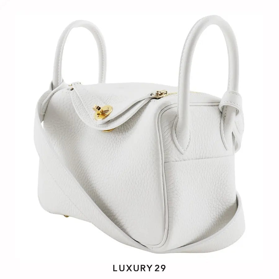 Hermes Mini Lindy White Swift Gold Hardware HERMES