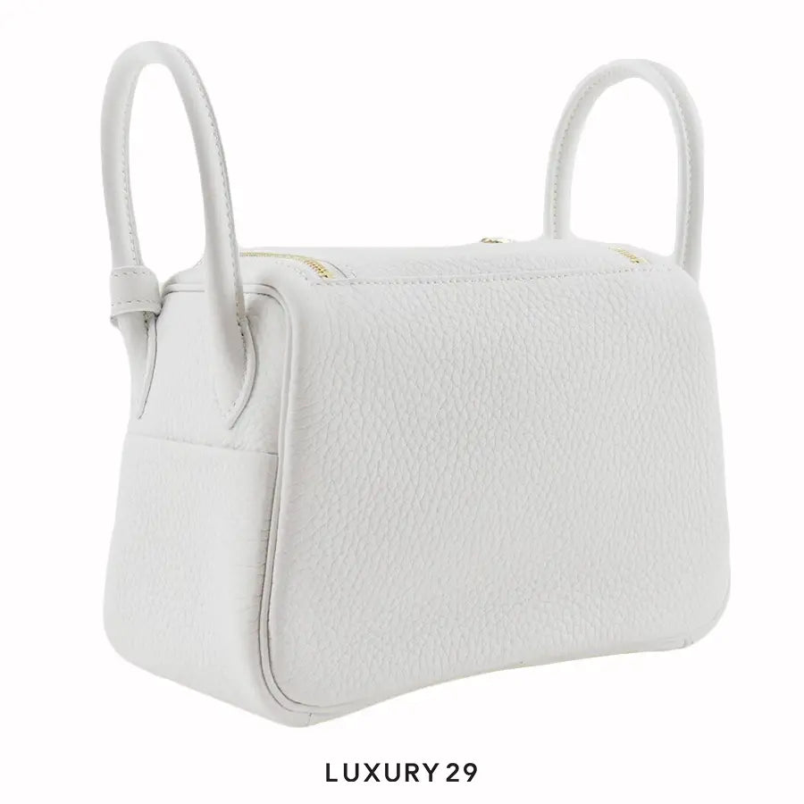 Hermes Mini Lindy White Swift Gold Hardware HERMES