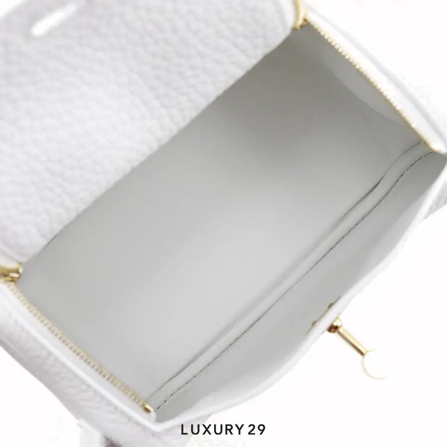 Hermes Mini Lindy White Swift Gold Hardware HERMES