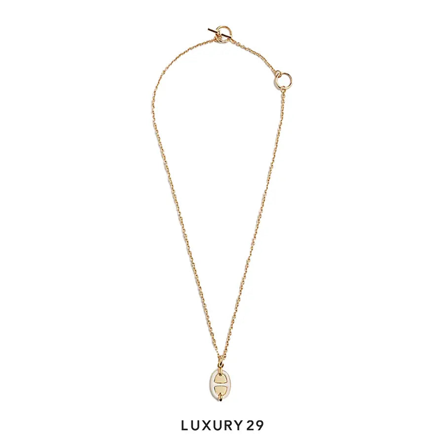 Hermes Mini Maillon Pendant Gold Platecreme HERMES