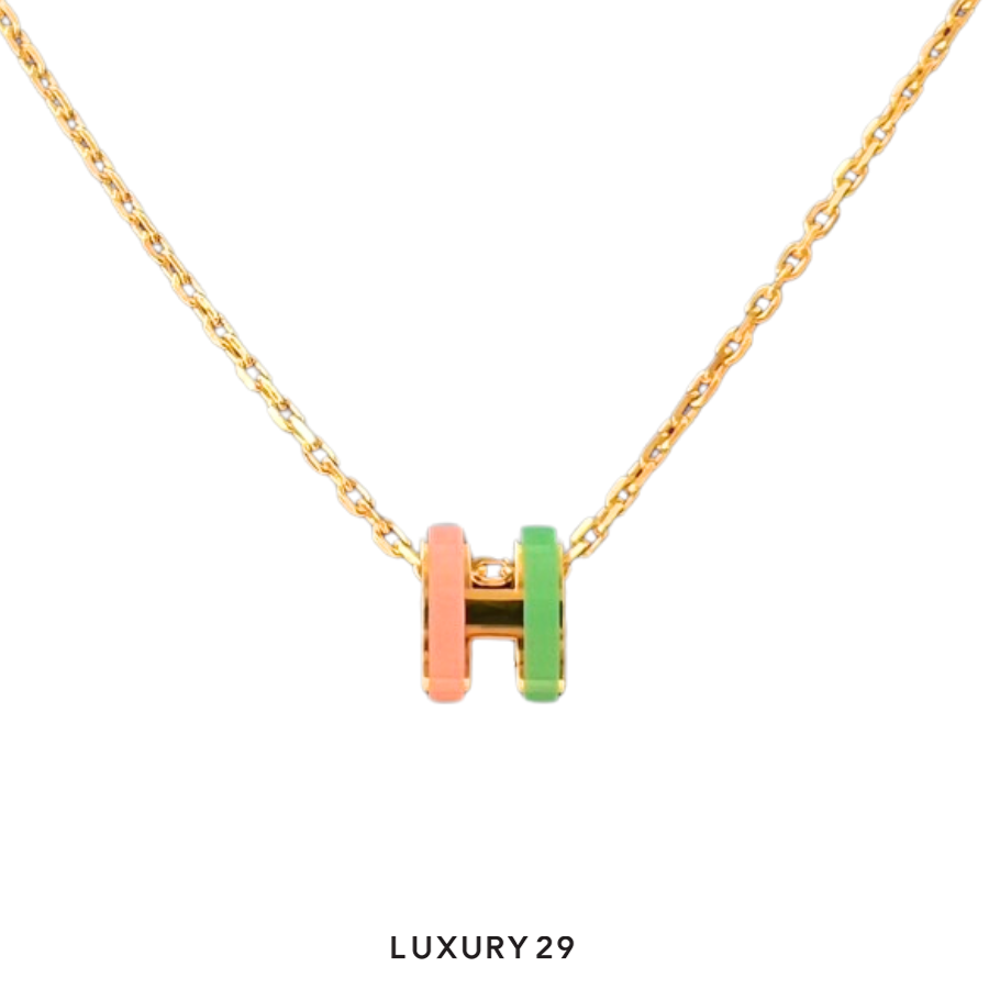 Hermes Mini Pop H Pendant Rocabar Plaque Gold Plated Malabar HERMES