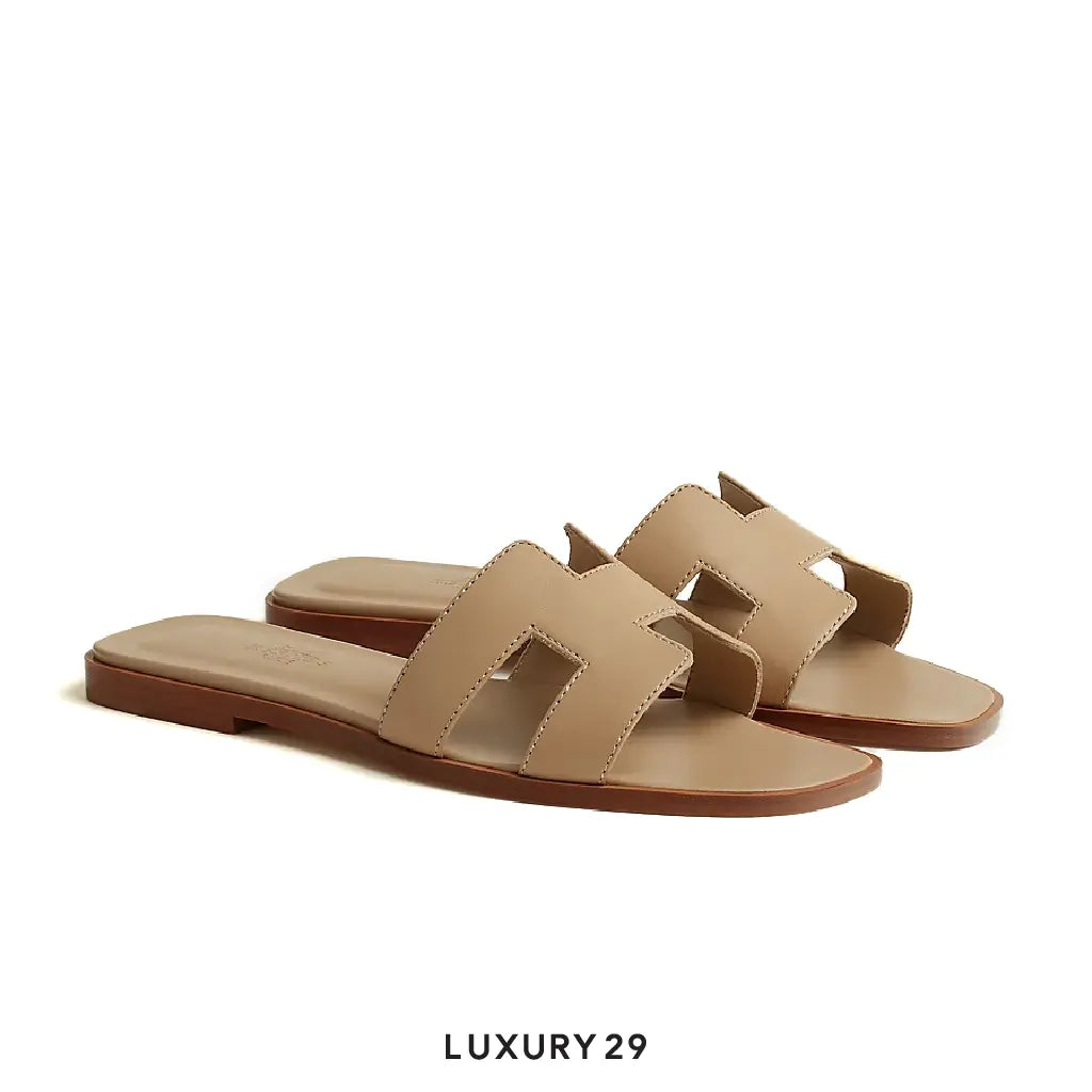 Hermes Oran Sandal Beige lin HERMES