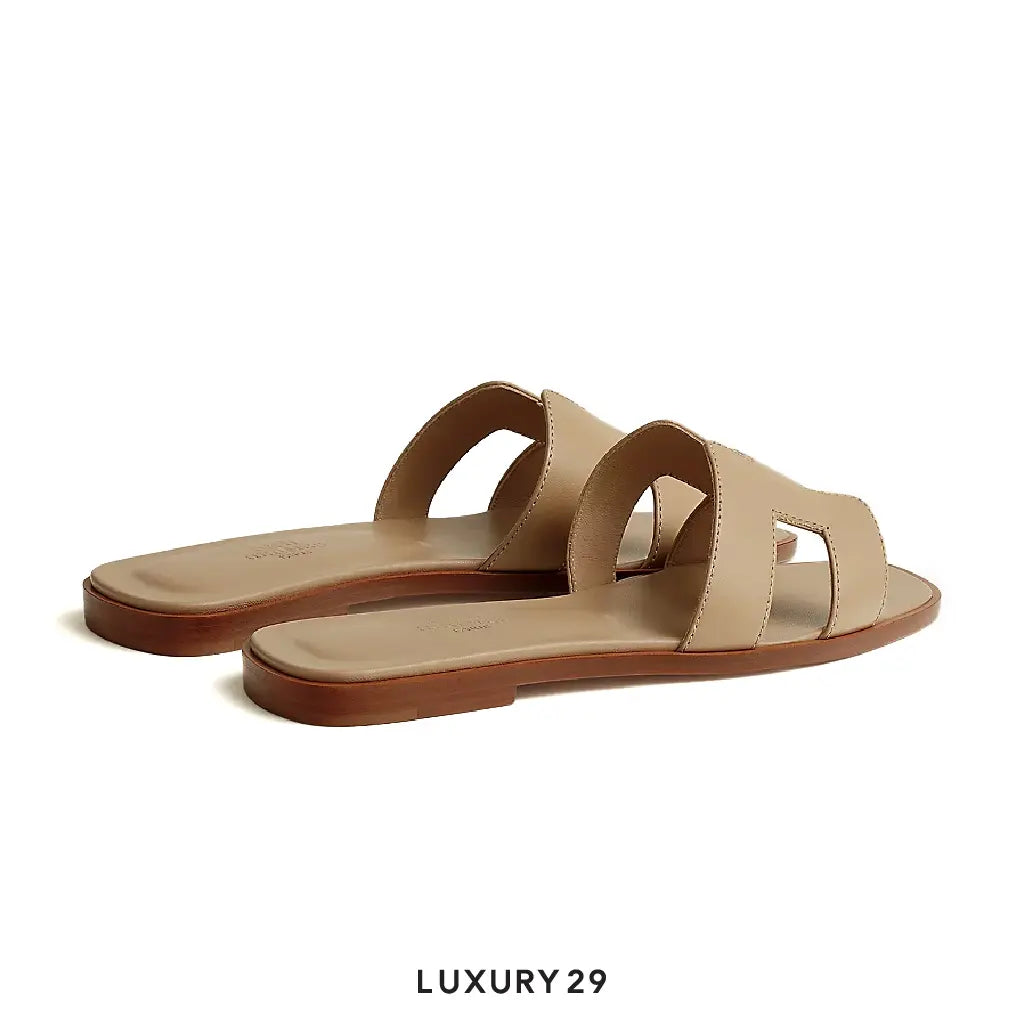 Hermes Oran Sandal Beige lin HERMES
