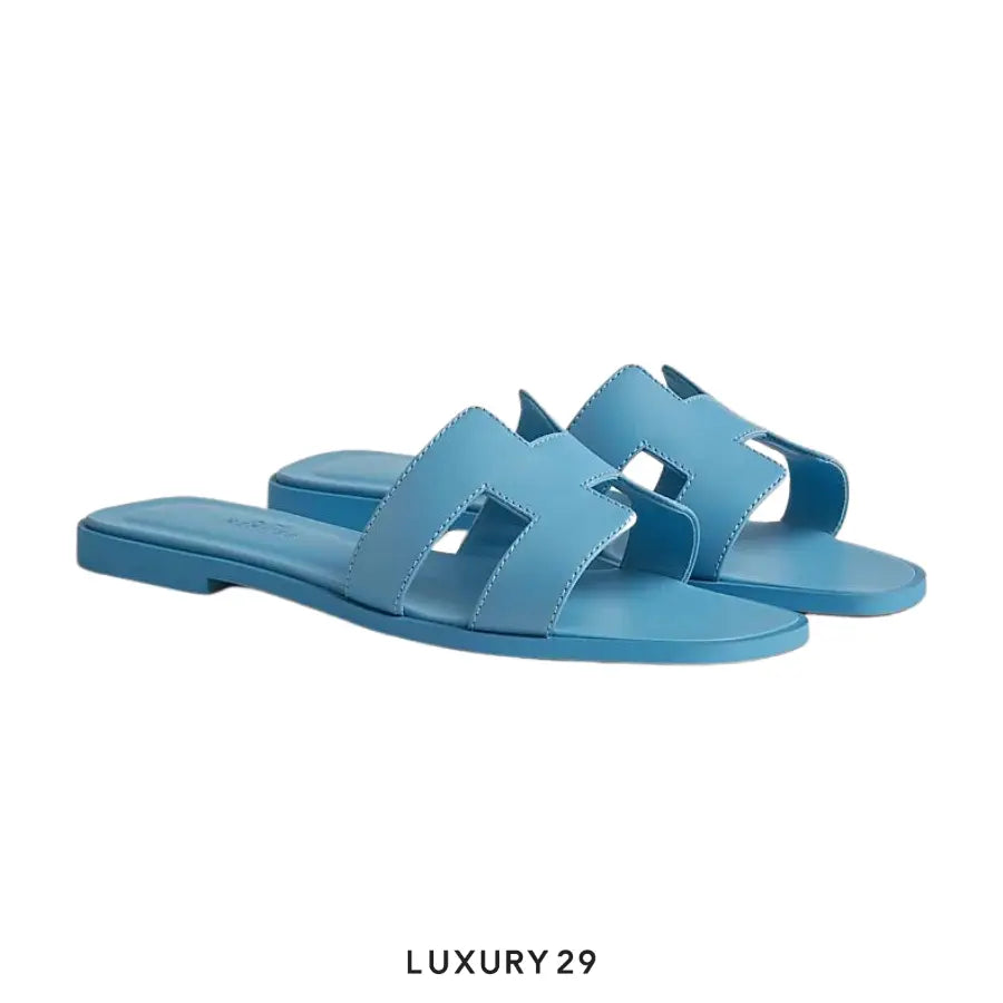 Hermes Oran sandal Bleu Cameo HERMES