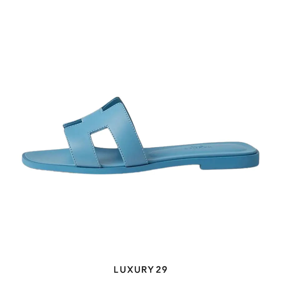 Hermes Oran sandal Bleu Cameo HERMES