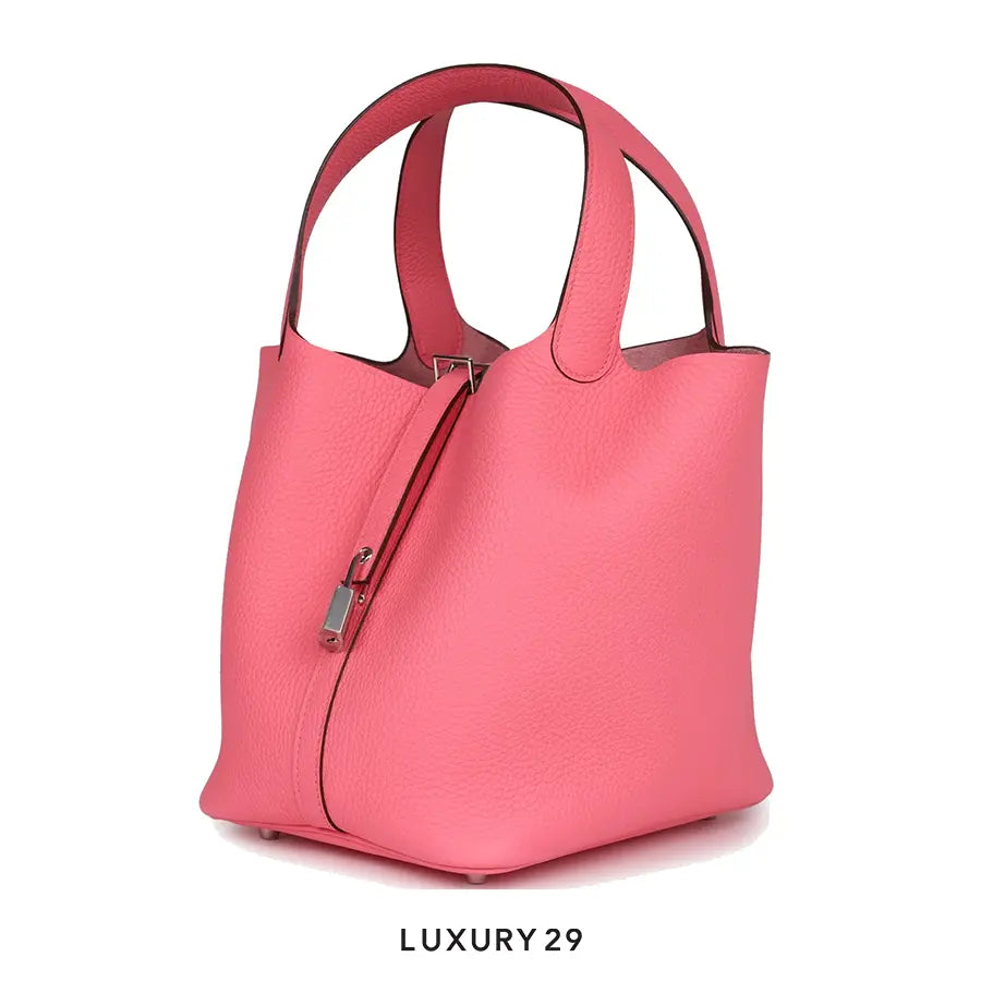 Hermes Picotin Lock 22 bag Rose Azalee Palladium Hardware HERMES