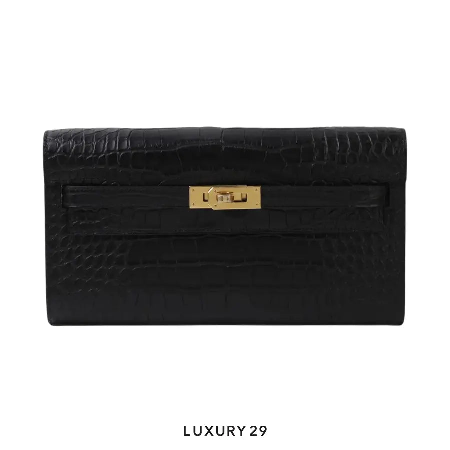 Hermes Portefeuille-Sac Keey To Go Alligator Missi Noir / W Stamp (2024)