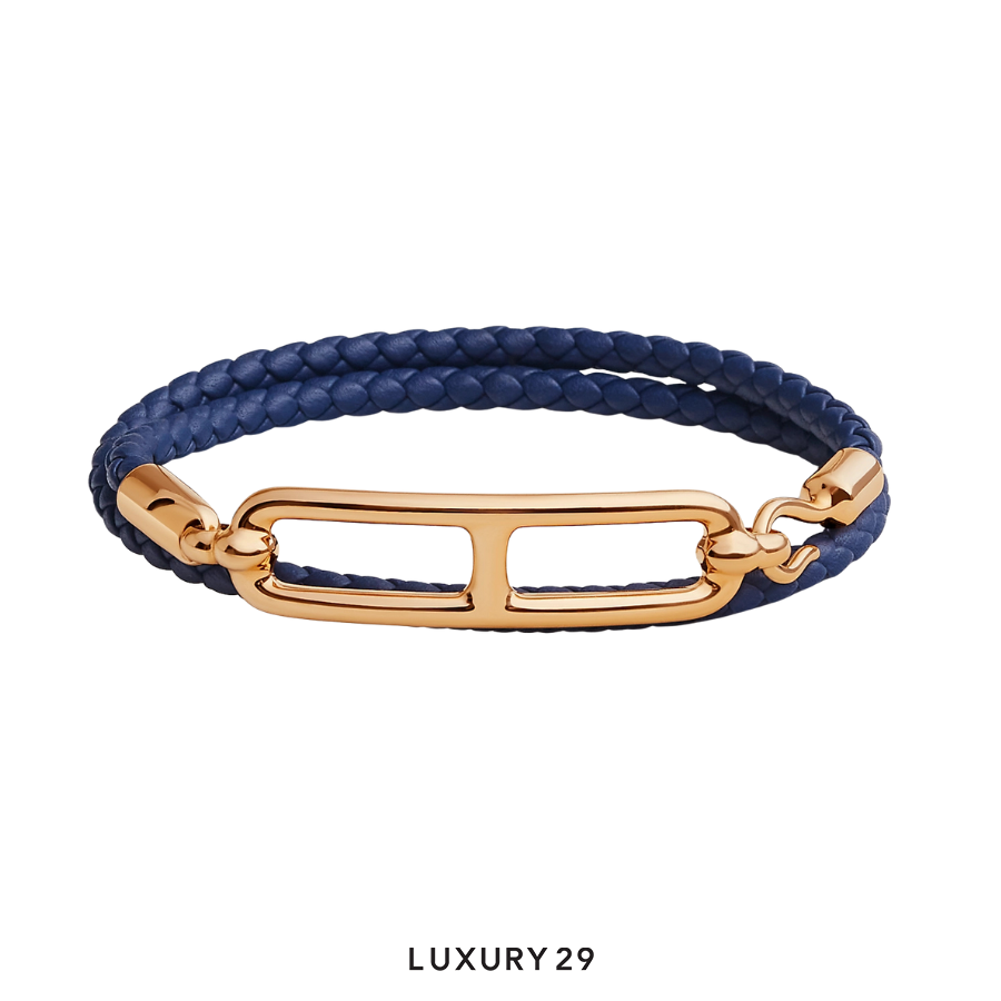 Hermes Roulis Double Tour bracelet bleu saphir HERMES