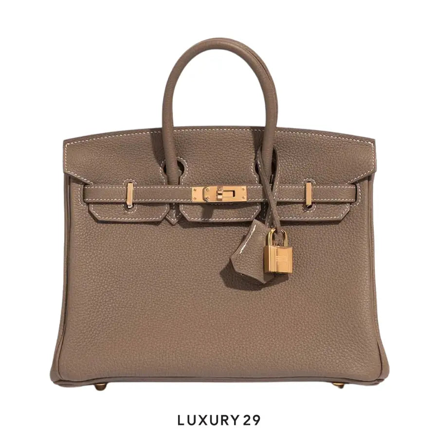 Hermes SAC Birkin 25 VEAU TOGO 18 Etoupe / W Stamp (2024)