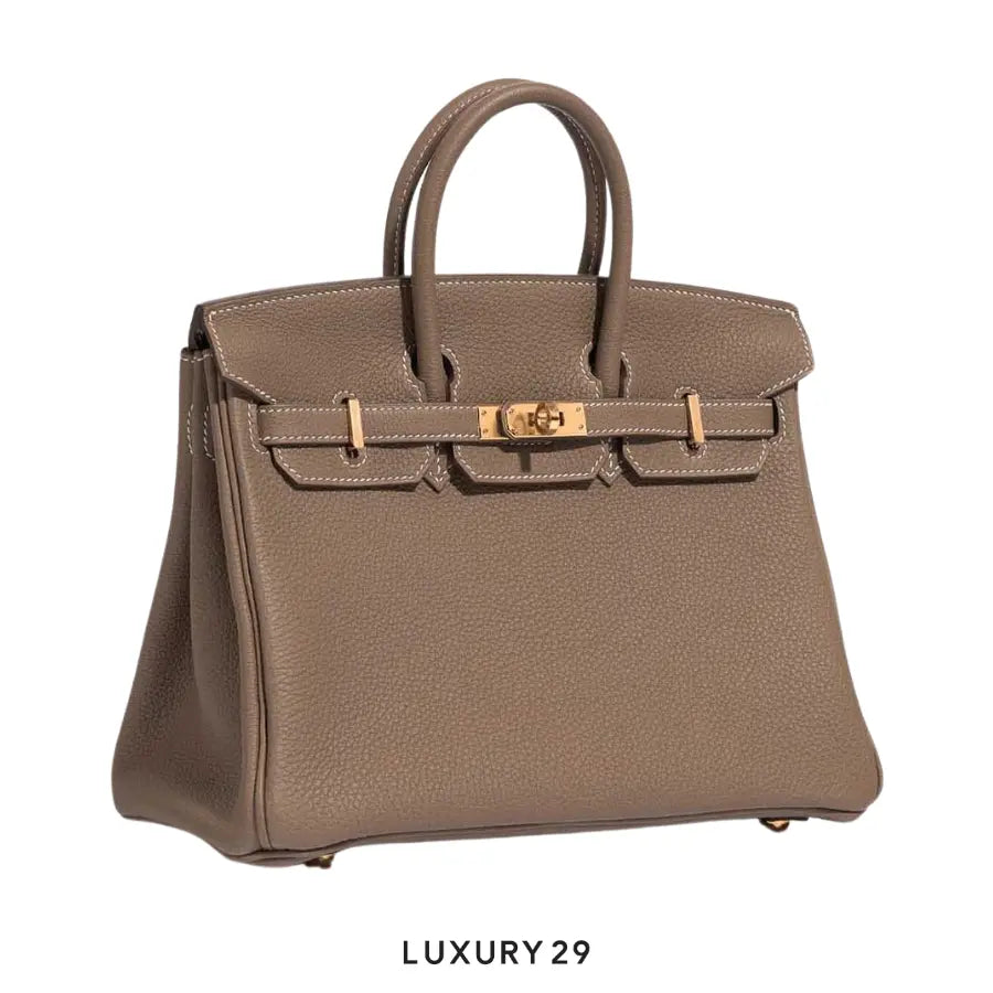 Hermes SAC Birkin 25 VEAU TOGO 18 Etoupe / W Stamp (2024) HERMES