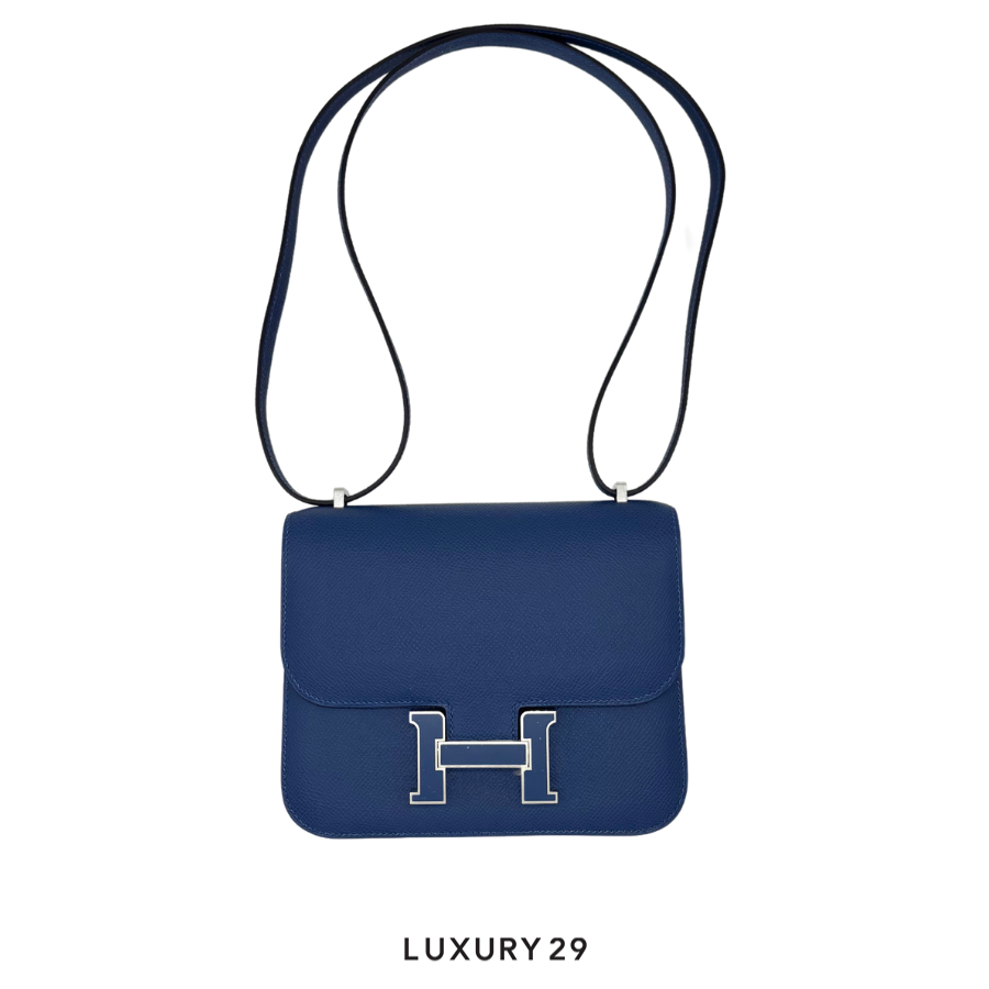 Hermes SAC Constance III Mini Blue Tie K Stamp (2025) HERMES