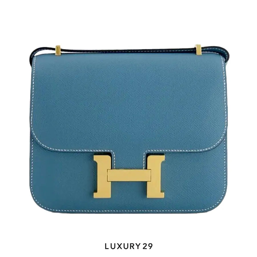 Hermes SAC Constance III Mini Gold Hardware Denim Effrange Blue Clair