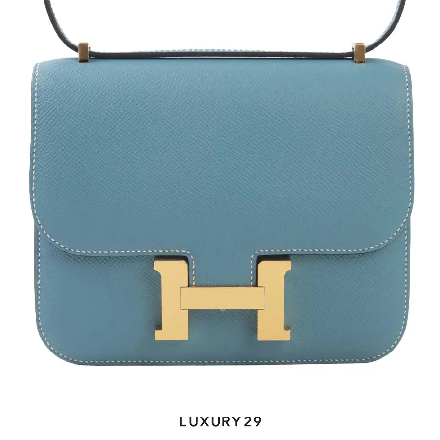 Hermes SAC Constance III Mini Gold Hardware Denim Effrange Blue Clair HERMES