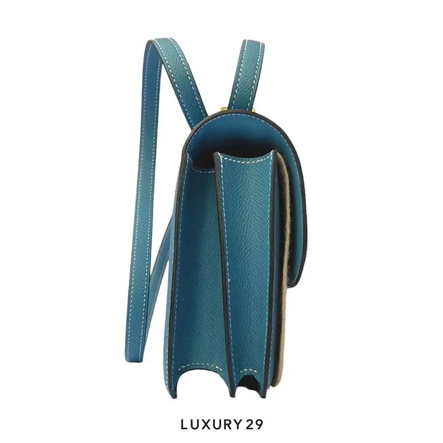 Hermes SAC Constance III Mini Gold Hardware Denim Effrange Blue Clair HERMES