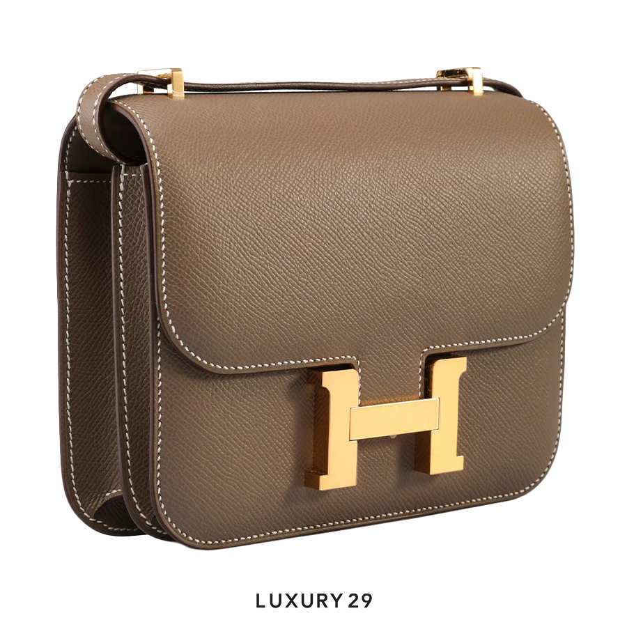 Hermes SAC Constance III Mini Miroir Veau Epsom 18 Etoupe HERMES