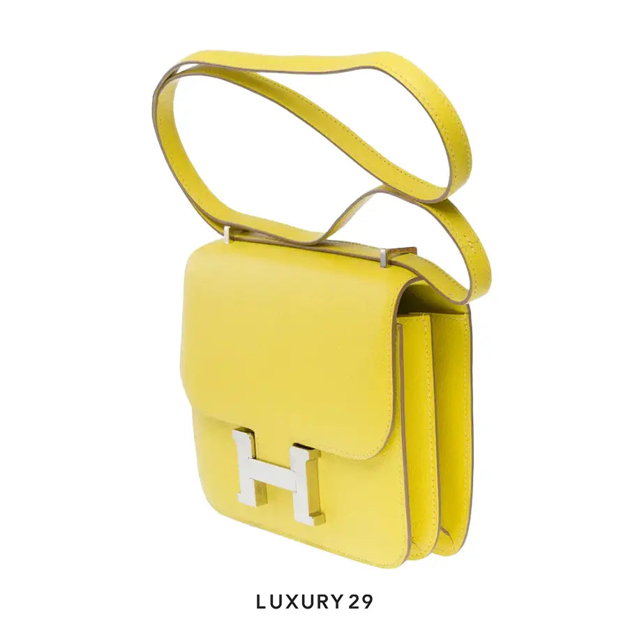 Hermes SAC Constance III Mini Paladium Hardware Miroir Chevre Mysore Limonc HERMES