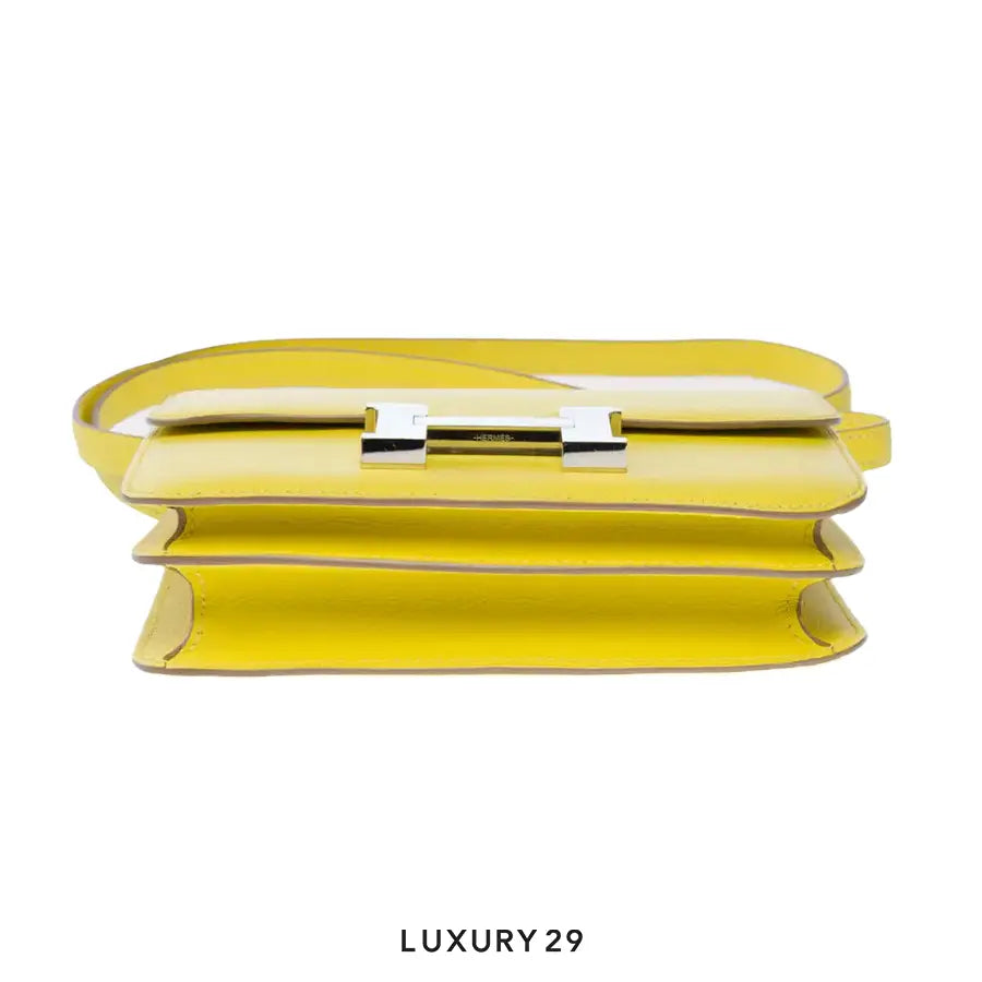 Hermes SAC Constance III Mini Paladium Hardware Miroir Chevre Mysore Limonc HERMES