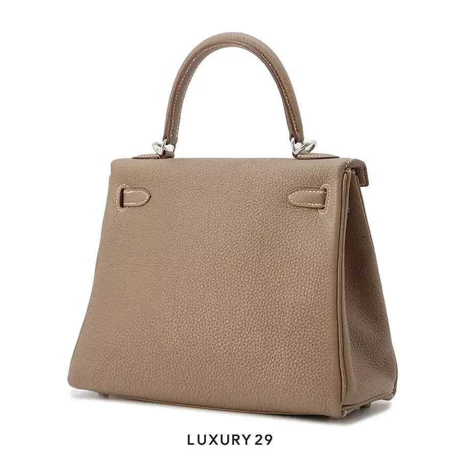 Hermes SAC Kelly 25 Togo Retourne with palladium hardware Etoupe / B Stamp (2023) HERMES