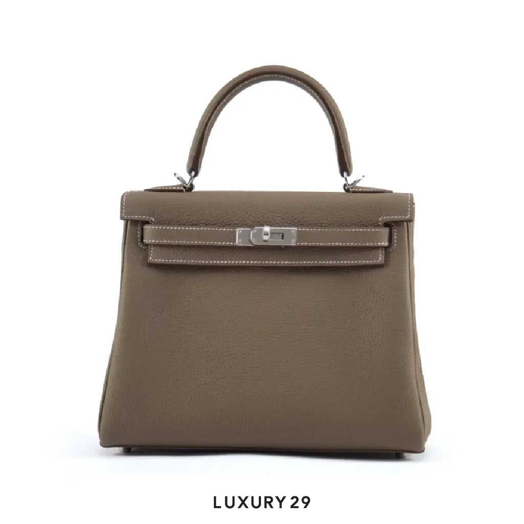 Hermes SAC Kelly II 25 Togo Retourne with palladium hardware Etoupe / K Stamp (2025)