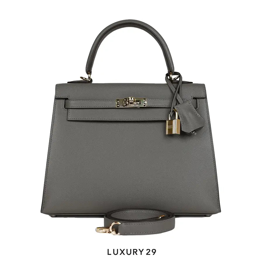 Hermes SAC Kelly II Sellier 25 VEAU Madame 0L Gris Meyer / B Stamp (2023)