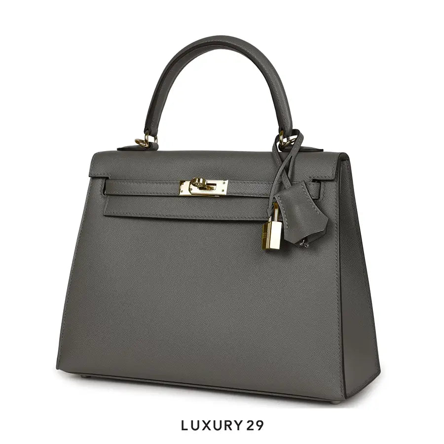 Hermes SAC Kelly II Sellier 25 VEAU Madame 0L Gris Meyer / B Stamp (2023) HERMES