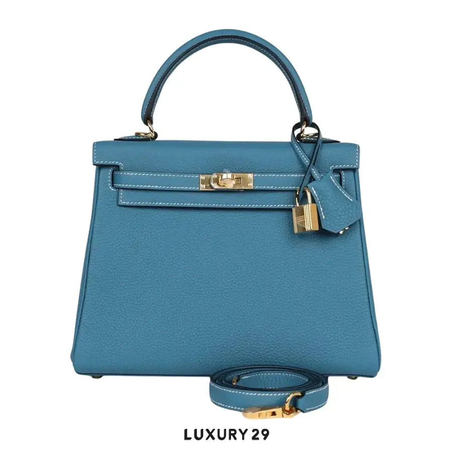 Hermes Sac Kelly II Retourne 25 Veau Togo D2 New Bleu Jean / B Stamp (2023)