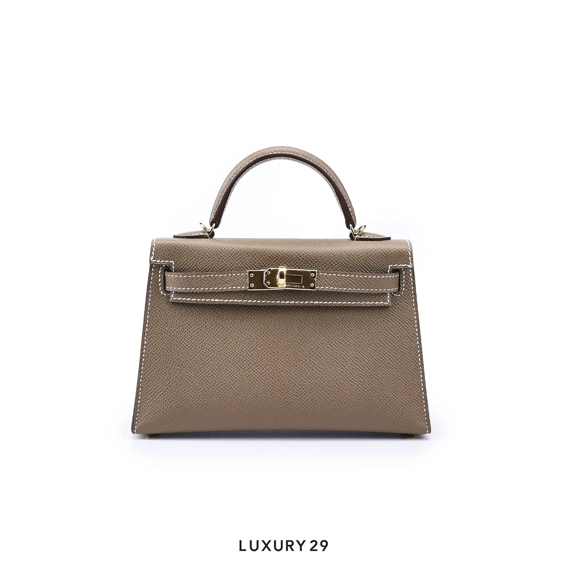Hermes Sac Kelly II Sellier Mini Veau Epsom Etoupe / B Stamp (2023)