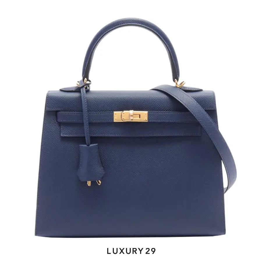 Hermes Sac kelly II Sellier 25 VEAU EPSOM S4 DEEP BLUE