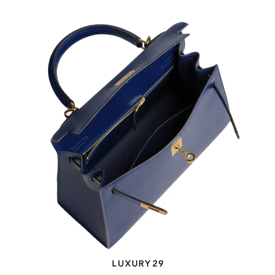 Hermes Sac kelly II Sellier 25 VEAU EPSOM S4 DEEP BLUE HERMES