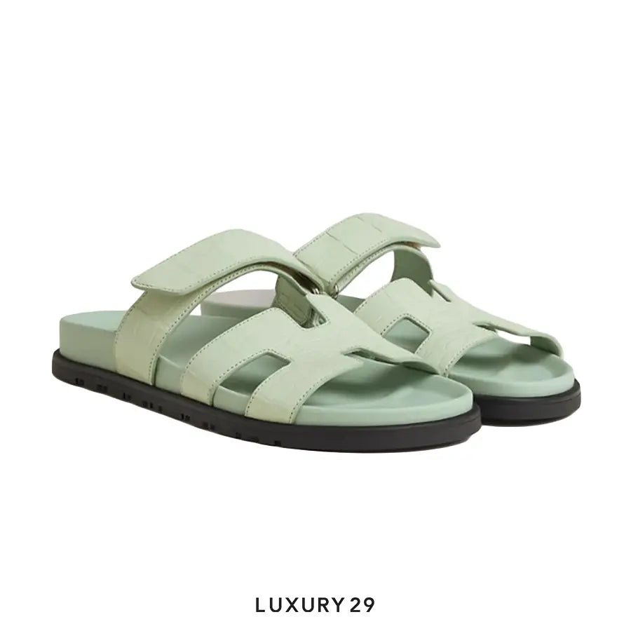 Hermes Sandal Femme Chypre Alli Missi Brilliant Vert HERMES