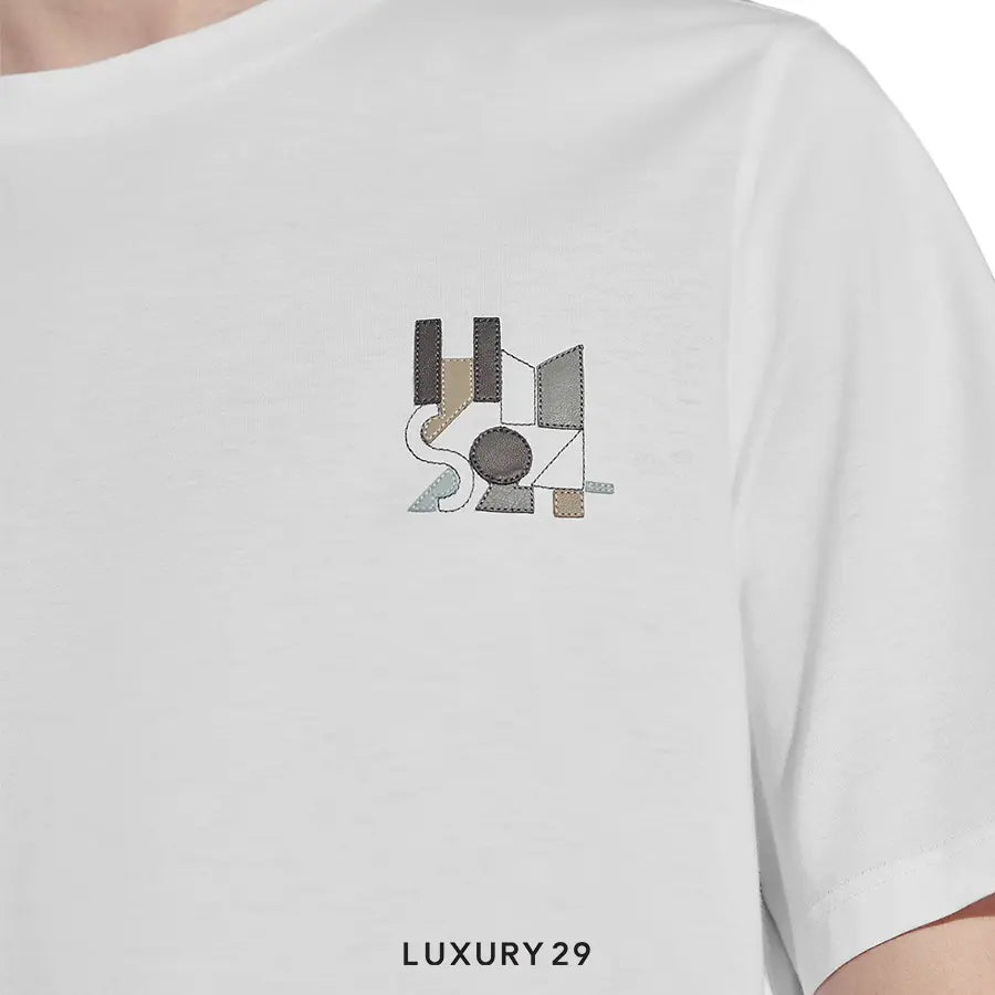 Hermes T-shirt with leather detail Blanc HERMES