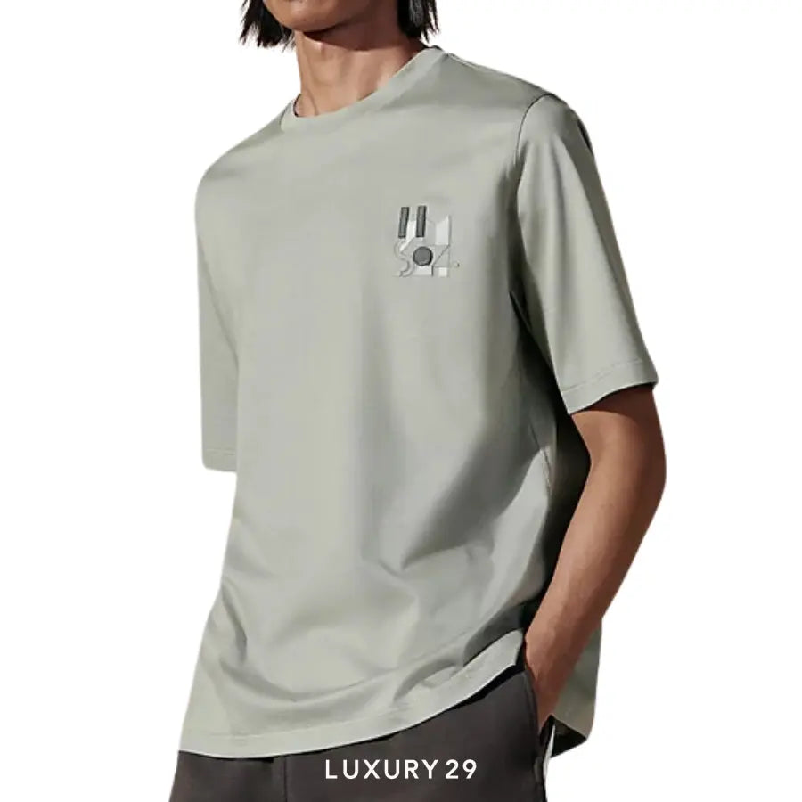 Hermes T-shirt with leather detail Sauge