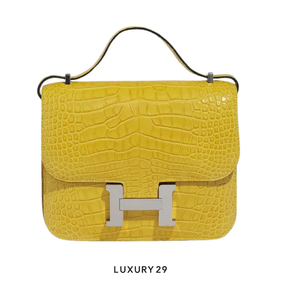 Hermes Yellow Mimosa Constance Bag / U Stamp HERMES