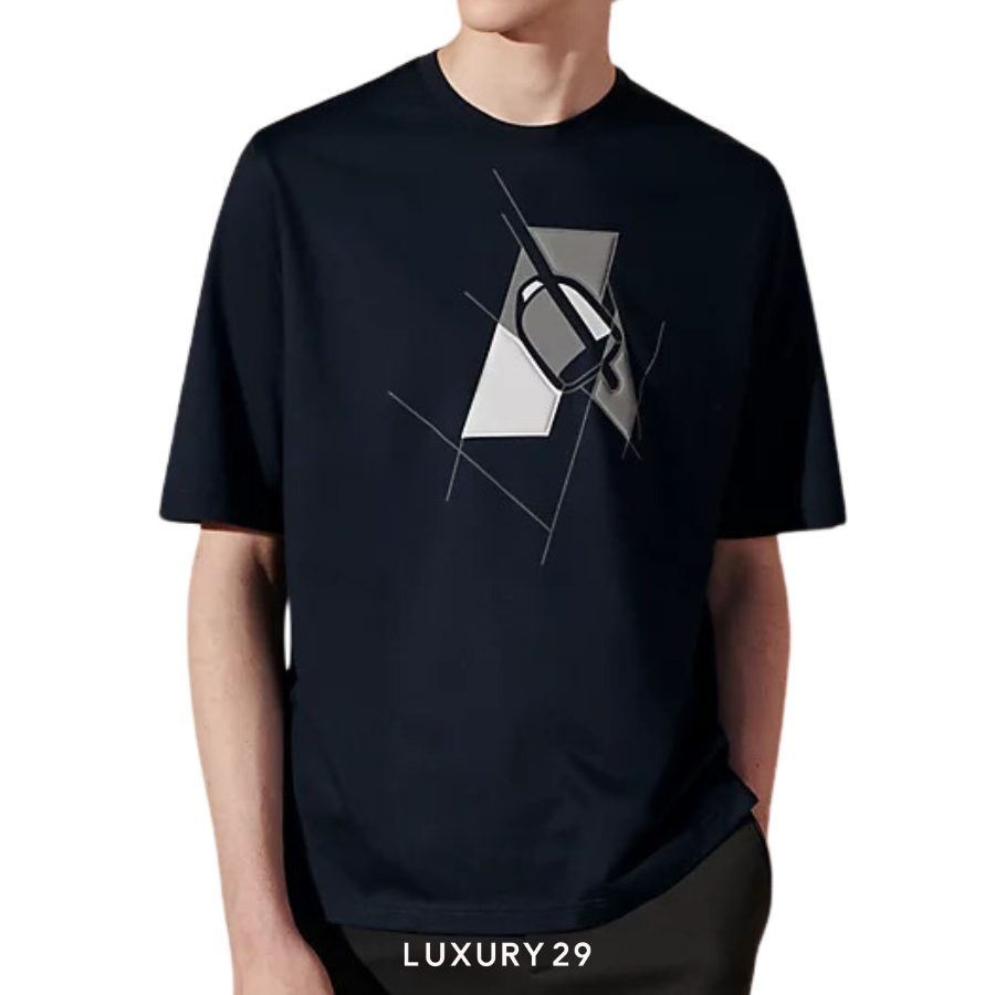 Hermes "Etrier en Fragments" t-shirt Marine HERMES